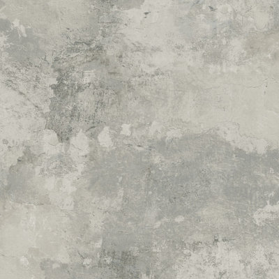 Grandeco Rustic Old Town Plaster Distressed Concrete Textured Wallpaper, Grey