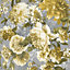 Grandeco Secret Garden Yellow Ochre Grey Floral Flower Wall Effect Wallpaper