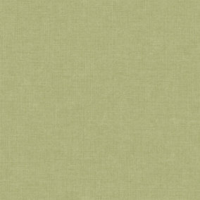 Grandeco Solena Fabric Weave Hessian Textured Plain Walllpaper, Apple Green