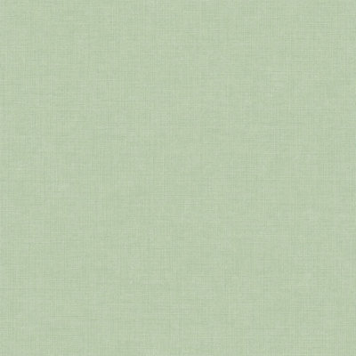 Grandeco Solena Fabric Weave Hessian Textured Plain Walllpaper, Light Green