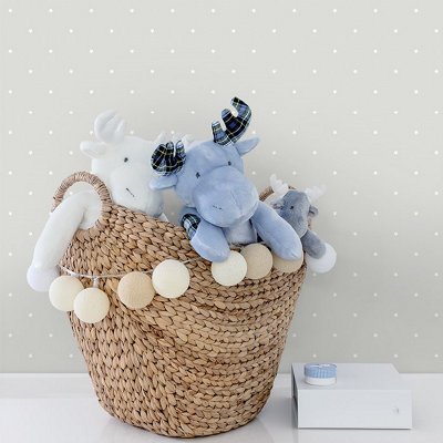 Grandeco Stars Nursery Textured Wallpaper Grey