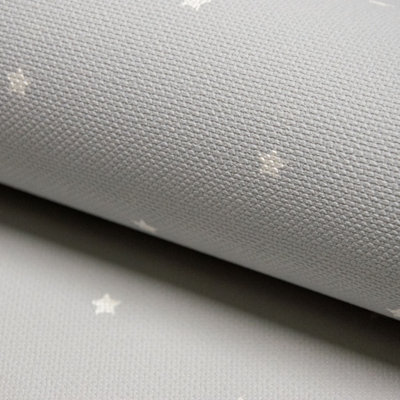 Grandeco Stars Nursery Textured Wallpaper Grey