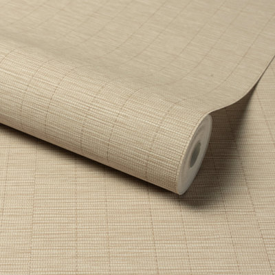 Grandeco Stitched Bamboo Grasscloth Textured Wallpaper, Neutral