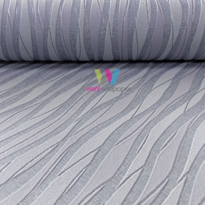 Grandeco Striped Pattern Wallpaper Metallic Glitter Motif Embossed Textured Blue A24002