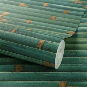 Grandeco Sumaya Bamboo Sanctuary Photographic Biophilic Textured Wallpaper, Green