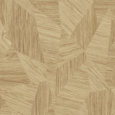 Grandeco Talenso 3D Parquet Wood Effect Blown Vinyl Wallpaper