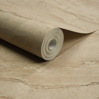Grandeco Tallab Marble Stone Effect Textured Wallpaper, Blush