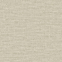 Grandeco Telma Slubbed Fabric Hessian Textured Luxury Wallpaper Taupe