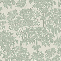 Grandeco Tonal Trees Toile Landscape Textured Wallpaper,  Sage Green