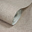 Grandeco Twill Plain Fabric Textured Wallpaper, Light Grey Taupe