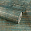 Grandeco Urban Stripe Teal Distressed Metallic Textured Wallpaper