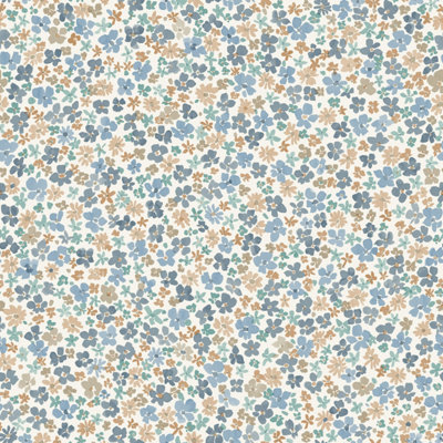 Grandeco Veronica Ditsy Daisy Floral Nursery Textured Wallpaper, Blue