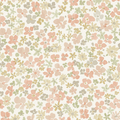 Grandeco Veronica Ditsy Daisy Floral Nursery Textured Wallpaper, Blush