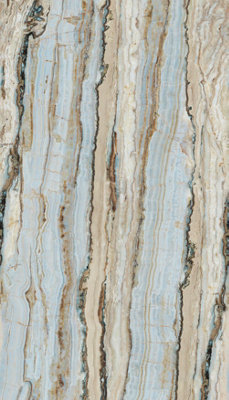 Grandeco Vertical Marble Blue & Neutral Repeatable Wallpaper Mural 159 x 280cm