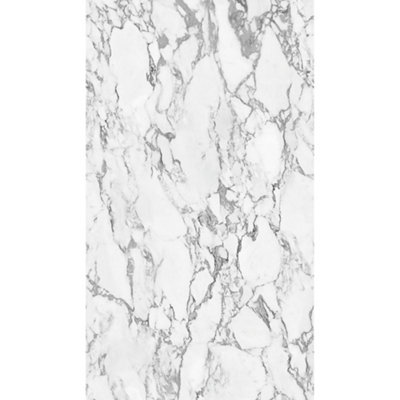 Grandeco White Marble 3 lane repeatable Textured Mural, 1.59 x 2.8m