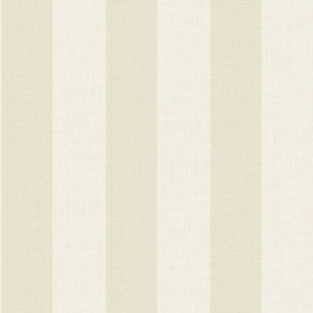 Grandeco Wide Textured Stripe Wallpaper, Beige