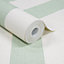 Grandeco Wide Textured Stripe Wallpaper, Green Cream