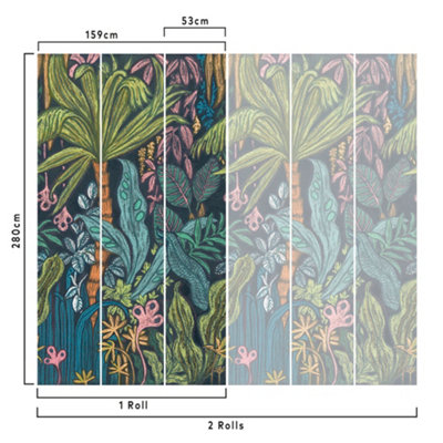 Grandeco Wild Wood 3 lane repeatable Textured Mural, 2.8 x 1.59m