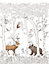 Grandeco Wonderland Forest Animals Repeatable Wallpaper Childrens Mural, Grey