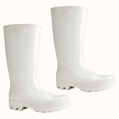 Grander Z White PVC Work Wellingtons OB Classification EU43