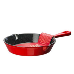 Grandfeu Red Cast Iron Frying Pan,  15.5cm - Versatile and Stylish Cooking Essential