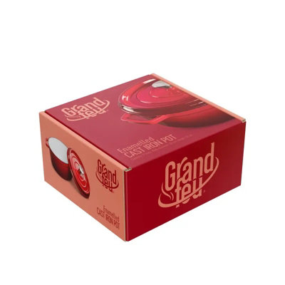 Grandfeu Red Cast Iron Pot, 4.7L - Stylish and Durable Cookware for Culinary Excellence