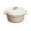 Grandfeu White Cast Iron Pot, 4.7L - Stylish & Durable, Ideal for Cooking and Baking