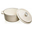 Grandfeu White Cast Iron Pot, 4.7L - Stylish & Durable, Ideal for Cooking and Baking