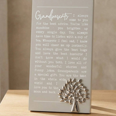Grandparents Heartfelt Sentimental Standing Plaque