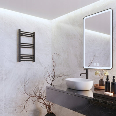 Granitan Breno Bathroom Radiator 40x80cm Black Towel Radiator Bathroom ...