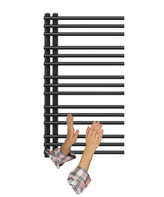 Granitan Towel Radiator Milo 90x50cm Black Ladder Design Bathroom ...