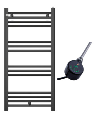 Granitan Towel Radiator Puerto 100x50cm Black Ladder Design Bathroom ...