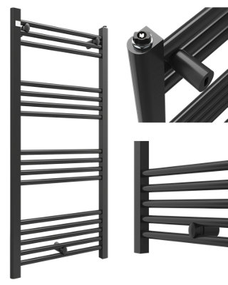 Granitan Towel Radiator Puerto 110x50cm Black Ladder Design Bathroom ...