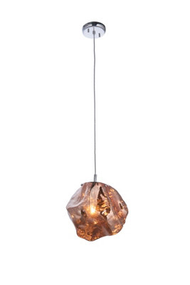 Granite Copper Metallic Glass Modern contemporary 1 light Ceiling Pendant
