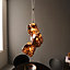 Granite Copper Metallic Glass Modern Contemporary 3 Light Cluster Ceiling Pendant