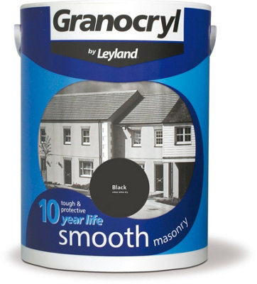 Granocryl Smooth Masonry Paint Black 2.5L DIY at B&Q