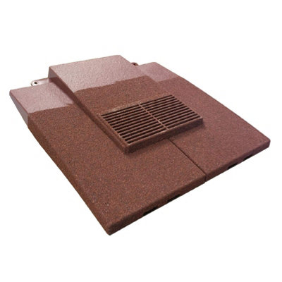 Granulated Old Red Plain in-line Roof Tile Vent & Pipe Adapter, Concrete & Clay