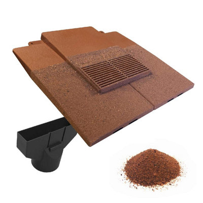 Granulated Sand Red Plain in-line Roof Tile Vent & Pipe Adapter, Concrete & Clay