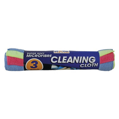 Granville Chemicals Microfibre Cleaning Cloth (Pack of 3) Multicoloured