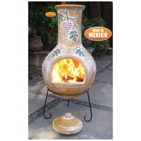 Grapes X-Large Mexican Chimenea in Yellow