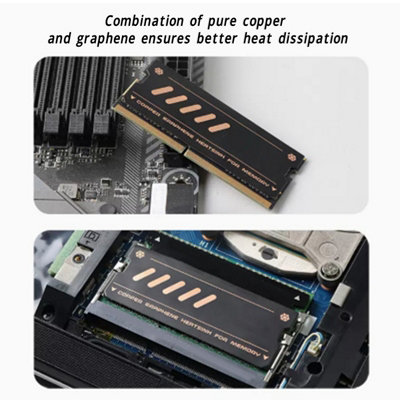 Graphene Cooling Heat Sink for DDR4/DDR5 Laptop Memory-2 Durable and Efficient Copper Units