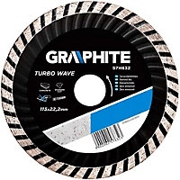 GRAPHITE 57H632, turbo wave angle grinder diamond disc blade 115mm