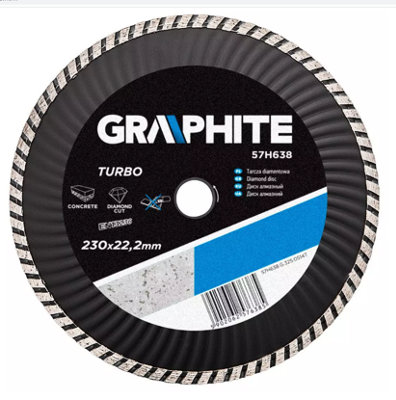 GRAPHITE 57H638, turbo wave angle grinder diamond disc blade 230mm