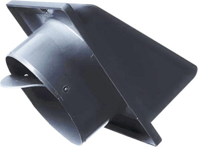 Graphite External Vent Cover -100mm Hooded Cowl with Backdraft Shutter Ventilation Grill Plastic Cowled Vent Outlet Grille Hatch - 4