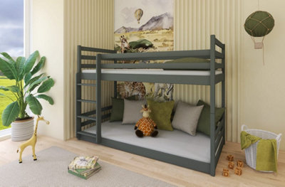 Graphite Mini Bunk Bed for Kids - Safe & Sturdy Design (H1360mm W1980mm D980mm)