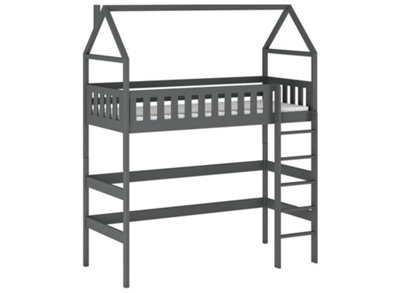 Graphite Otylia Loft Bed with Safety Guard Rails - Modern Space-Saver (H2270mm W1980mm D970mm)
