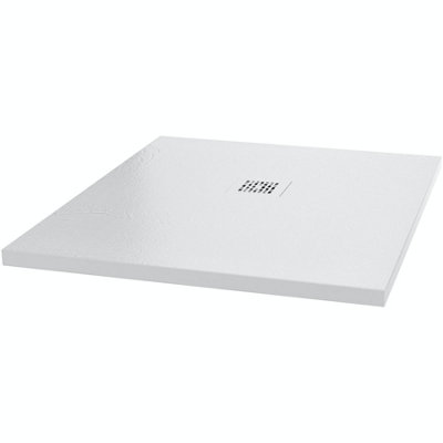 Graphite Slate Effect Square Shower Tray White Finish 900 x 900 mm Price Comparisons | Compare The Build