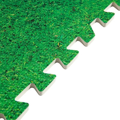 Grass Effect Interlocking Eva Foam Mats Soft Floor Tiles Fitness Yoga Kid Play 60 x 60cm (16 SQ.FT) pack of 4 mats