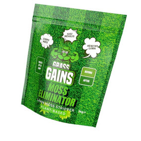 Grass Gains Plant-Based Moss Eliminator 2KG, Strips Moss from Lawns with Fast Results