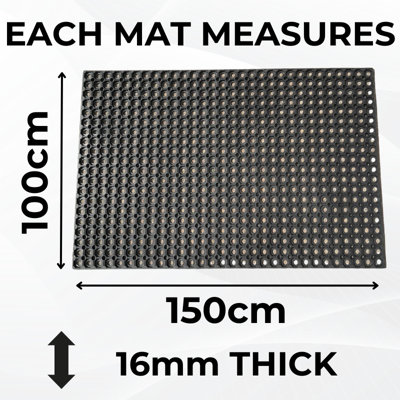 Grass Protection Mat - Heavy Duty Rubber - 1.5m x 1m x 16mm + Free Fixing Pegs - 3